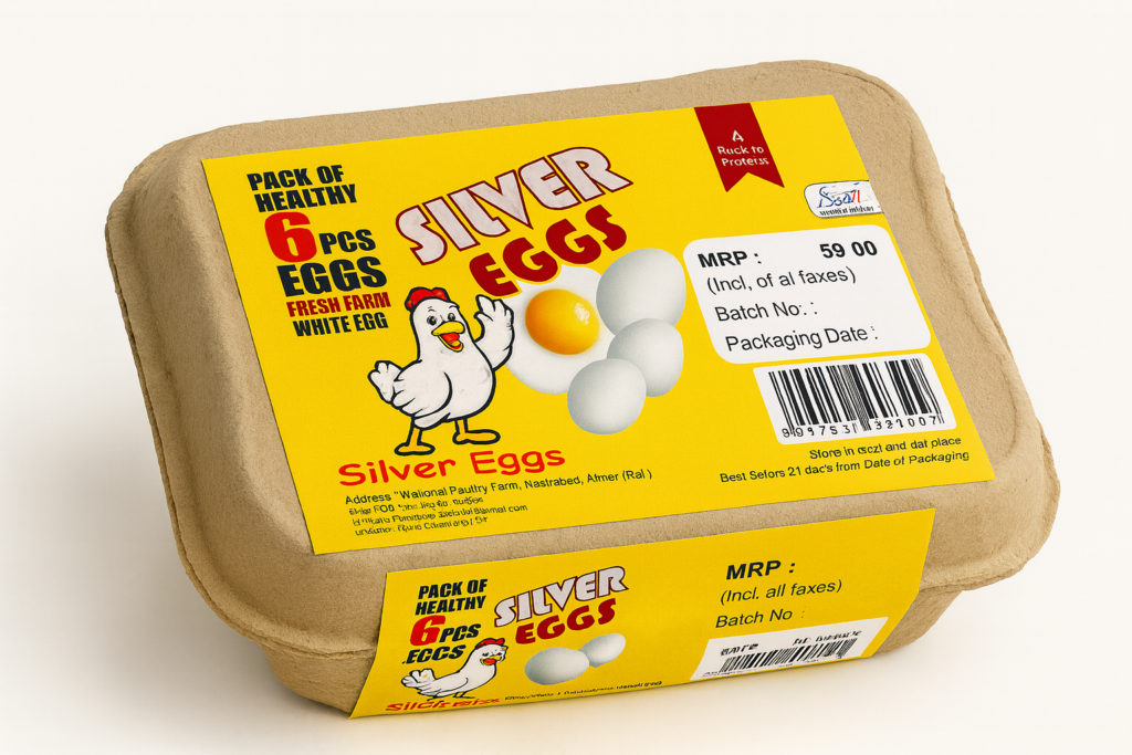 Silver Eggs - Pack of 6